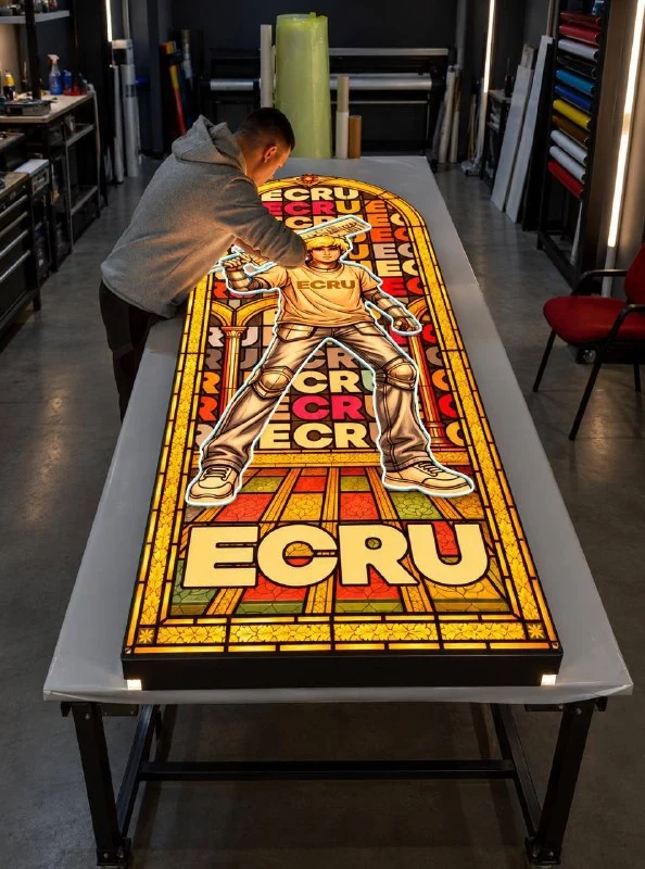 Витражный световой короб ECRU