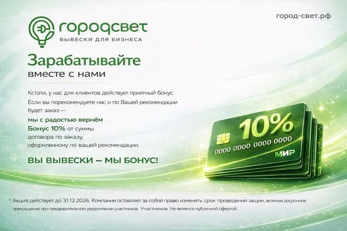 Акции на вывески для бизнеса