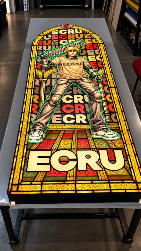 Витражный короб ECRU с включённой подсветкой